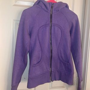 Lulu lemon zip up sweater size 4 - barely worn - purple with little sparkles 💜